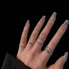Nojob vintage vintage night weaving seven chapters medieval ring niche design live mouth stacking ring for women