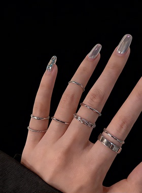 nojob vintage古着「夜织七章」中古戒指小众设计活口叠戴指环女