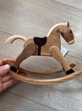 芬兰代购Spring Copenhagen北欧摇摇木马橡木质桌面摆件玄关装饰