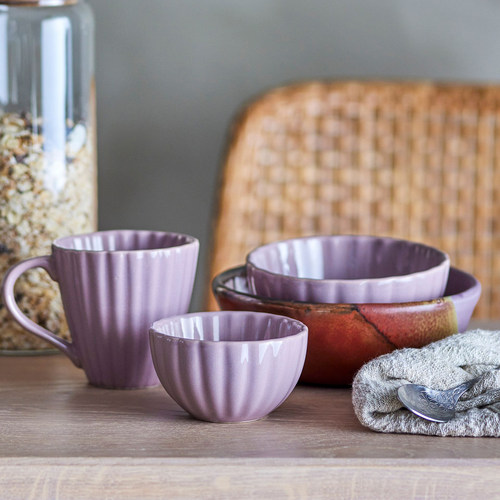 丹麦 Bloomingville 玫瑰色Latina陶瓷盘子甜品碟子大碗西餐餐具 - 图0