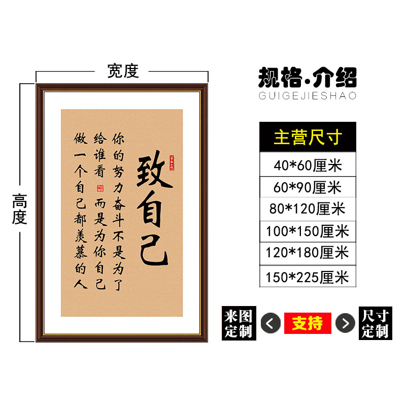 办公室装饰励志墙贴字画企业文化背景墙壁画公司团队会议室自粘画-图1