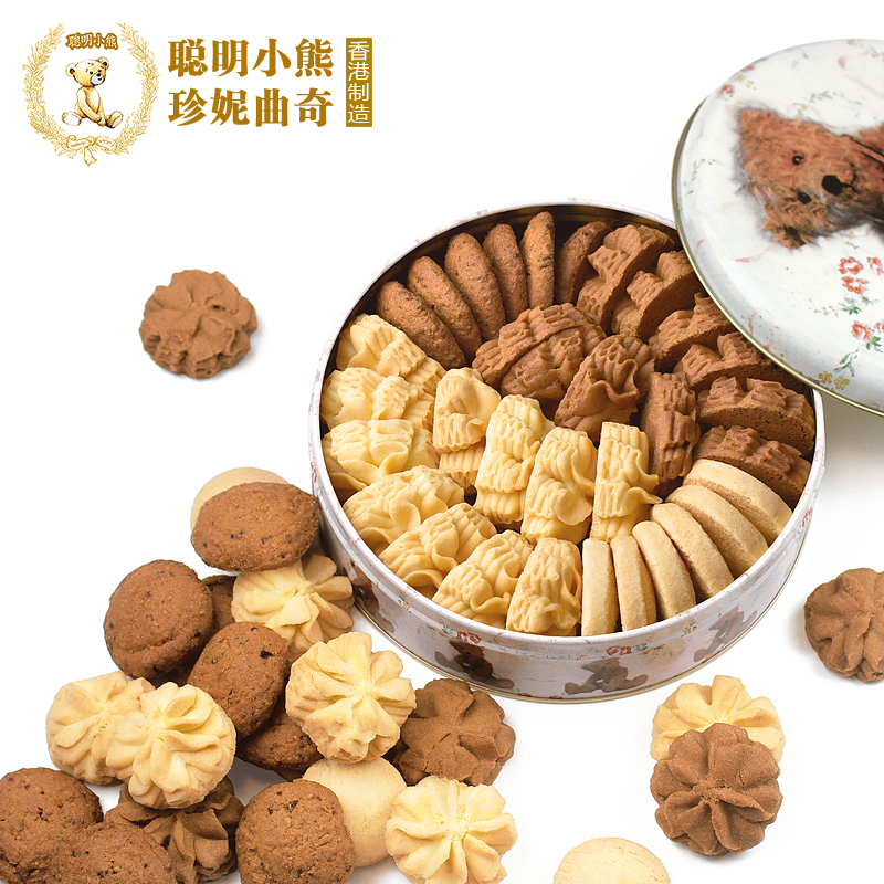 香港珍妮曲奇聪明小熊饼干进口零食320g/4mix 经典味道4味礼盒装 - 图0