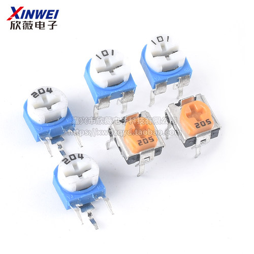 RM065/RM063 蓝白电位器1k/2k/5k/10k/50k/100k/1M WH06 可调电阻 - 图0
