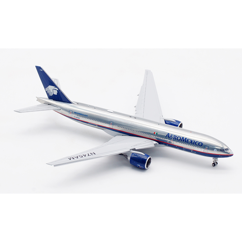 JC Wings 1:400墨西哥航空 B777-200ER N745AM飞机模型襟翼版-图2