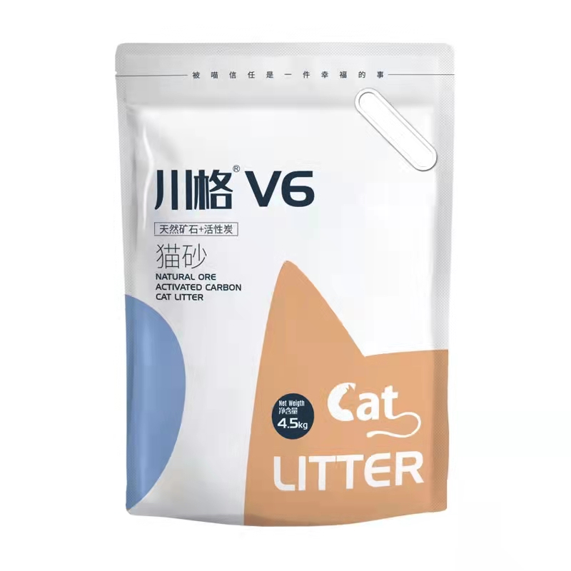 川格V6矿石猫砂破碎膨润土4.5kg*2包全自动盆无尘细颗粒除臭包邮 - 图3