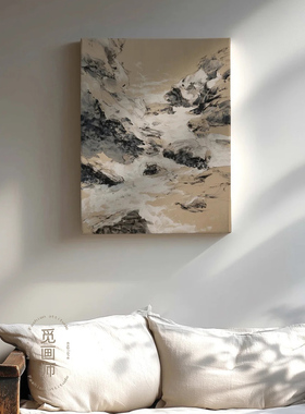 溪谷中古风玄关装饰画抽象艺术