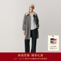 ICICLEs and womens clothing autumn and winter style wool double-sided knit with a grain button fur collar coat