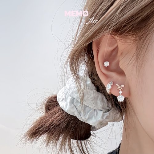 【MEMO】星语铃铛 咖啡金圣诞系列铃铛马蹄环耳骨钉DS154 - 图2