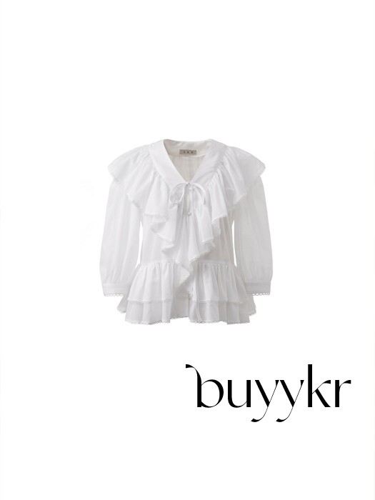 buyykr | Your name Here 23夏韩国设计师品牌v领公主风雪纺衫 - 图1