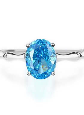 925纯银高碳钻冰花锆石戒指女生