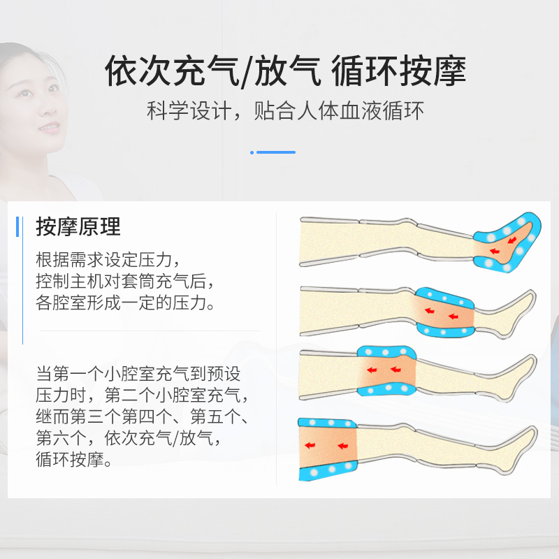 空气波足疗机压力仪腿部按脚按摩器 可孚医疗器械按摩足疗机