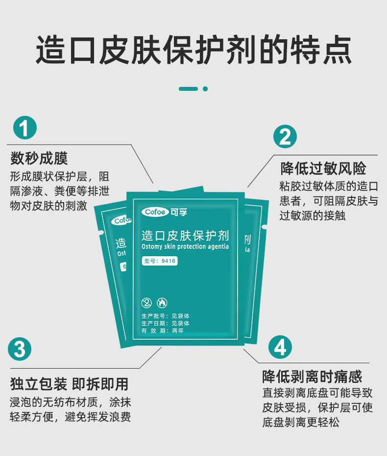 可孚造口袋一件式造口护理用品卡子造漏带剪刀粉瘘夹子封口夹罩条 - 图1