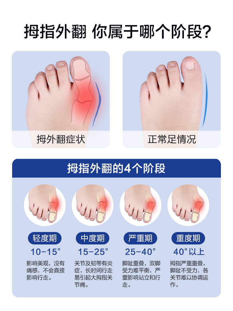 可孚大母脚趾外翻矫正器拇脚趾可穿鞋可调节大脚骨纠正分趾器男女