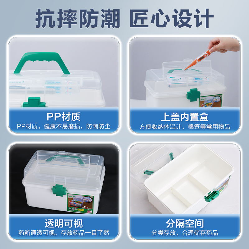 可孚药箱家庭家用收纳箱急救婴儿医用儿童外伤医疗应急套装急救包-图0