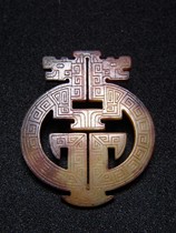 Handai and Tian jade with Zhu sandred Qinqin bifacial work back to the grain double dragon Grand Yupei