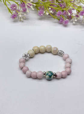 景德镇陶瓷手链女陶瓷中国风手工