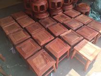 Wangs Xiangxiang red wood furniture detachable flower pears wood children change shoes small benches Myanmar flowers pears rich bench short stool