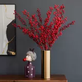 Высококачественная симуляция красная фасоль красная вишня зимняя зеленая фрукты поддельные цветочные украшения украшения