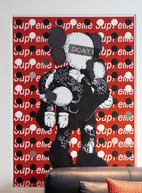现代客厅挂画潮玩装饰画定制样板间同款大幅沙发背景墙落地画包邮