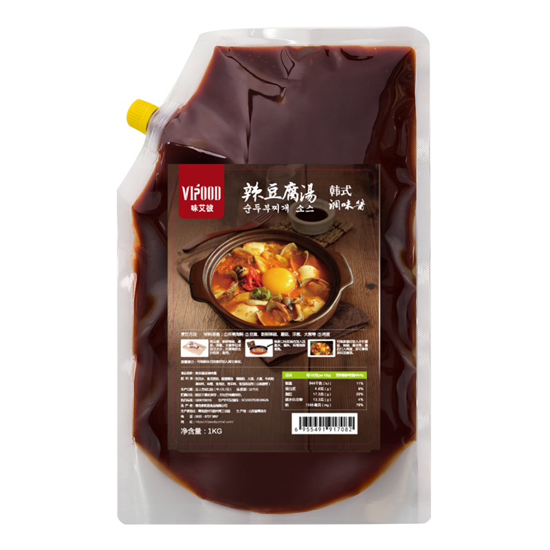 韩式辣豆腐汤酱料韩国料理嫩豆腐汤酱料包辣酱牛肉汤酱商用 1kg装 - 图3