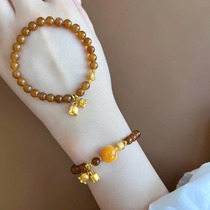 For a long time not to fall color live with the same amount of caramel colour bells Orchid bracelet with yellow nectar wax crystal jade bracelet