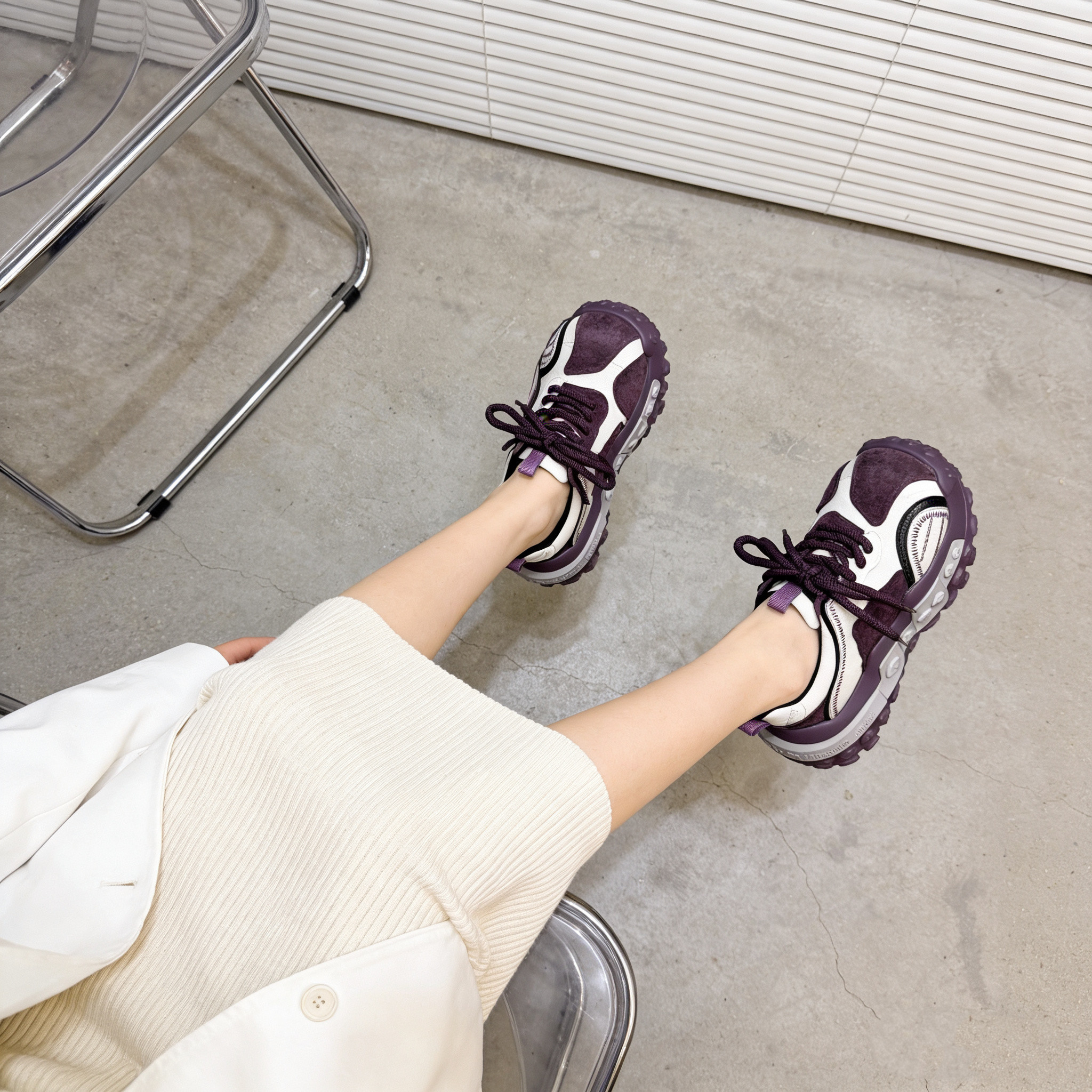 欧货真皮丑萌大头面包鞋女厚底松糕老爹鞋百搭小个子增高休闲板鞋,淘宝优惠券,粉丝福利购,淘宝优惠卷