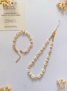 薄雾紫藤 新款手工制作串珠手链清新女孩时尚简约百搭饰品手机链