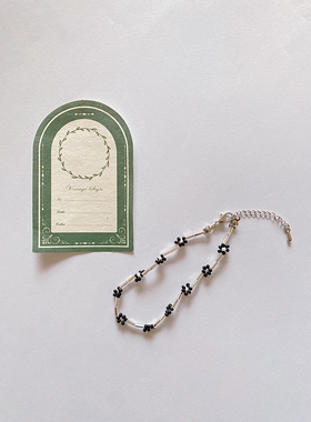 甜酷黑配色小众首饰手工编织串珠小花手链迷你精致彩色小花手串