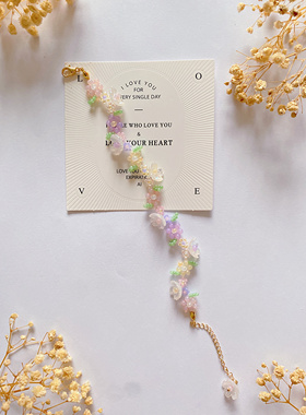 陌上花开 2024新款原创手作自制串珠手链超仙公主小女孩花朵饰品