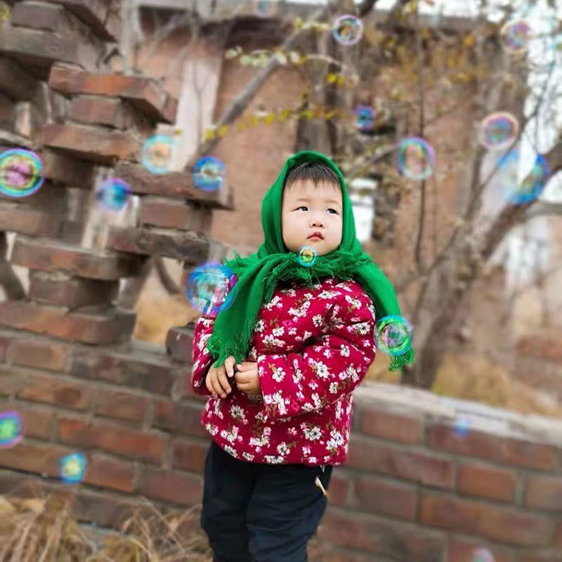 老人头巾女包头老太太妇女方巾女士农村老式东北妈妈奶奶绿色围巾 - 图1