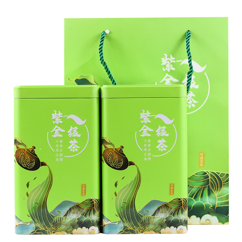 广东紫金绿茶明前特级高山云雾炒青绿茶茶叶浓香型500g礼盒装包邮