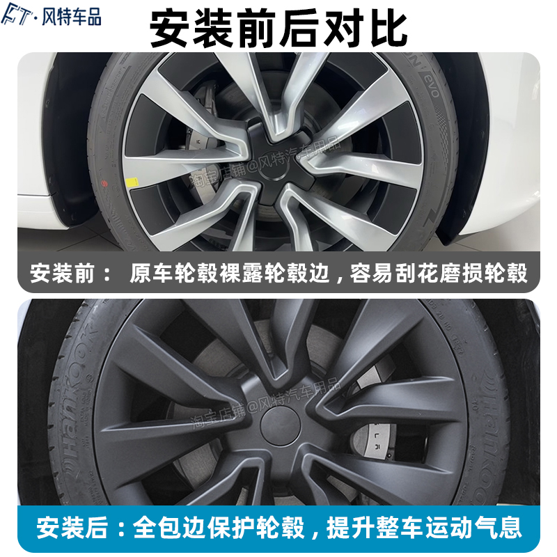 适用特斯拉焕新model3轮毂盖19寸焕新3全包轮毂保护罩车轮圈改装 - 图0