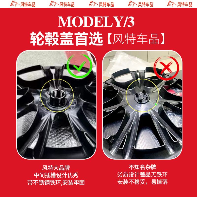 特斯拉modely轮毂盖19寸轮毂盖7幅旋风款对称款轮毂盖特斯拉改装