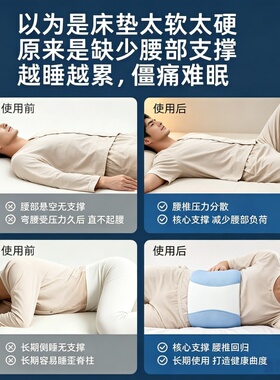 睡眠护腰带男款晚上睡觉专用腰枕