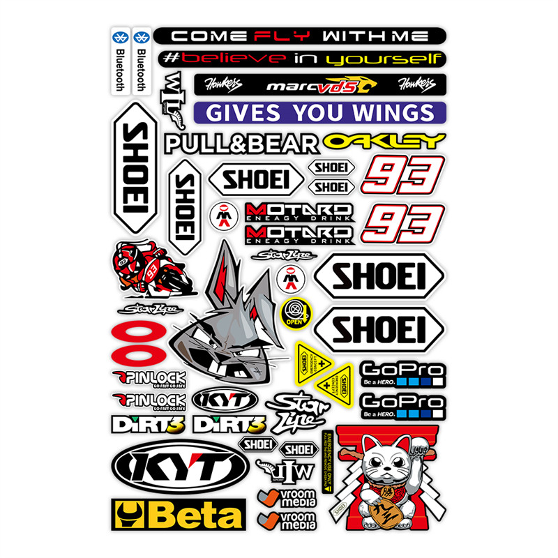适用于SHOEI头盔贴纸防水反光摩托车改装装饰LS2版画镜片AGV贴花,淘宝优惠券,粉丝福利购,淘宝优惠卷