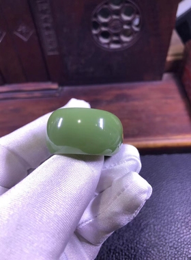 析木河磨玉扳指戒指指环重29.5克玉质细腻结构均匀色泽优雅收藏级