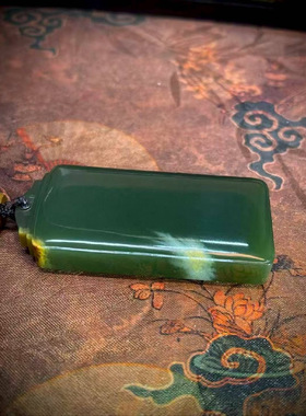 和田玉析木河磨玉椴树林平安无事牌吊坠挂坠男女玉牌玉佩定制定做