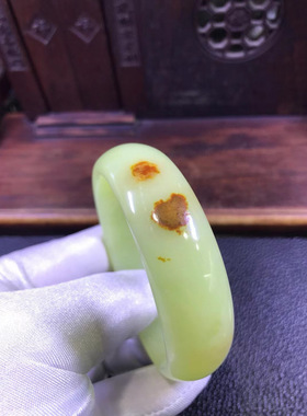 黄白河磨玉60口宽版手镯74克纯天然和田玉厂家直销定制定做正品