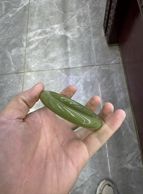 析木河磨玉黄绿肉手镯手链吊坠和田玉析木椴树林手镯手串56口径