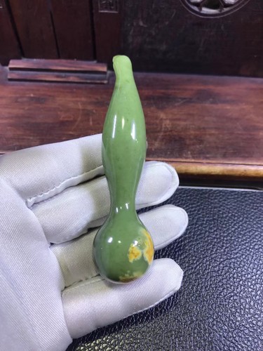 析木绿河磨玉福禄葫芦吊坠挂坠手把件原石重64克一手货源今日大漏 - 图1