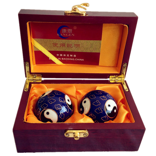 保定铁球景泰蓝牡丹健身球手球保健球老年人手转球按摩球新年礼品 - 图1