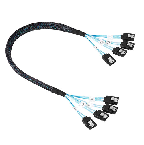 双通道SATA 3.0 4路串口高速硬盘磁盘服务器6Gb全铜带卡扣数据线 - 图0