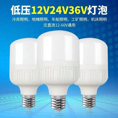 led低压灯泡12V24V36V60V电瓶车灯e27螺口夜市地摊灯工地低压灯 - 图0