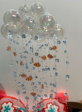 森系梦幻小鱼云朵材料包手工礼物 ins风节日装饰风铃挂件创意饰品