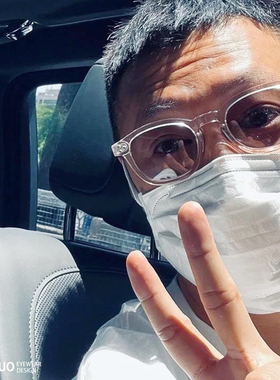 余文乐透明框墨镜男士开车潮近视