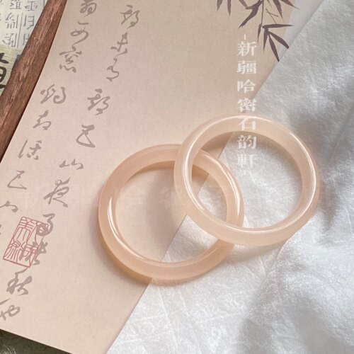 和田玉手镯平替天然阿富汗玉晴水青羊脂白玉黄口料藕粉圆条新中式 - 图2
