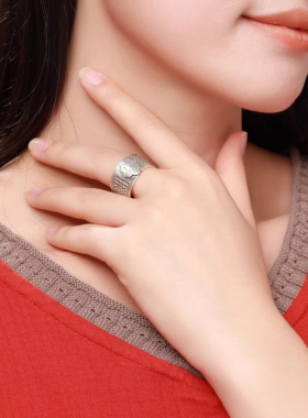 吉祥如意加厚顶针足银