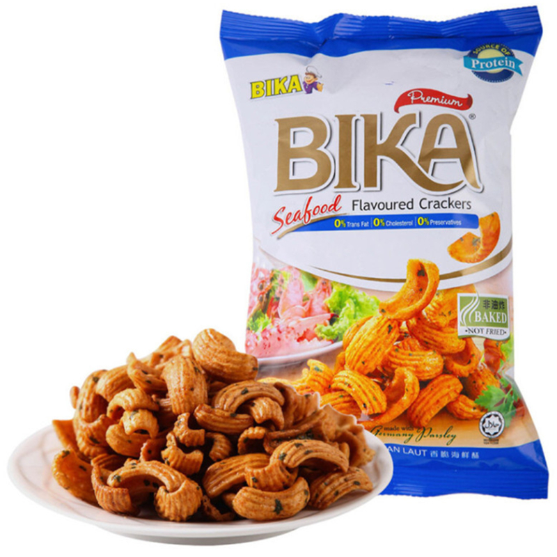 马来西亚进口休闲零食BIKA碧咔薯片鱿鱼海鲜酥多口味怀旧小吃包邮 - 图1