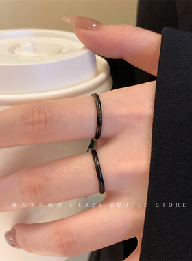 冷淡风简约素圈戒指女小众设计