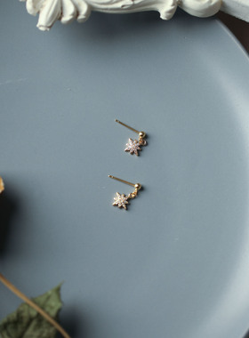 花宿星月光芒14k包金简单锆石